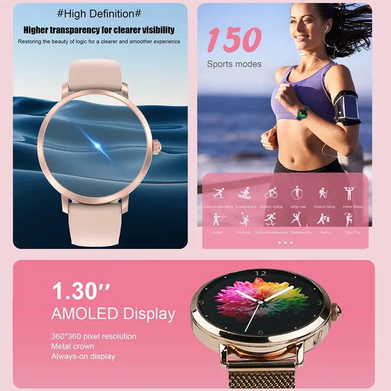 Chic Smart NFC Watch for Women with Bluetooth Calling, GPS, and Health Monitoring