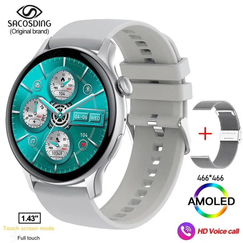 Chic Women's Bluetooth Smartwatch with Customizable AMOLED Screen and NFC Functionality