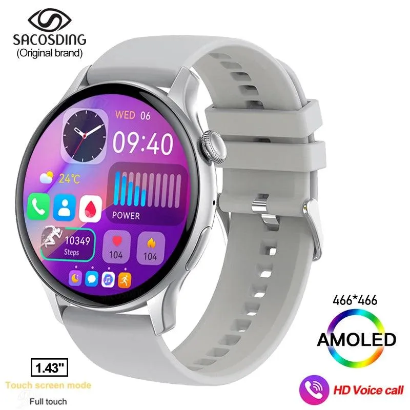 Chic Women's Bluetooth Smartwatch with Customizable AMOLED Screen and NFC Functionality