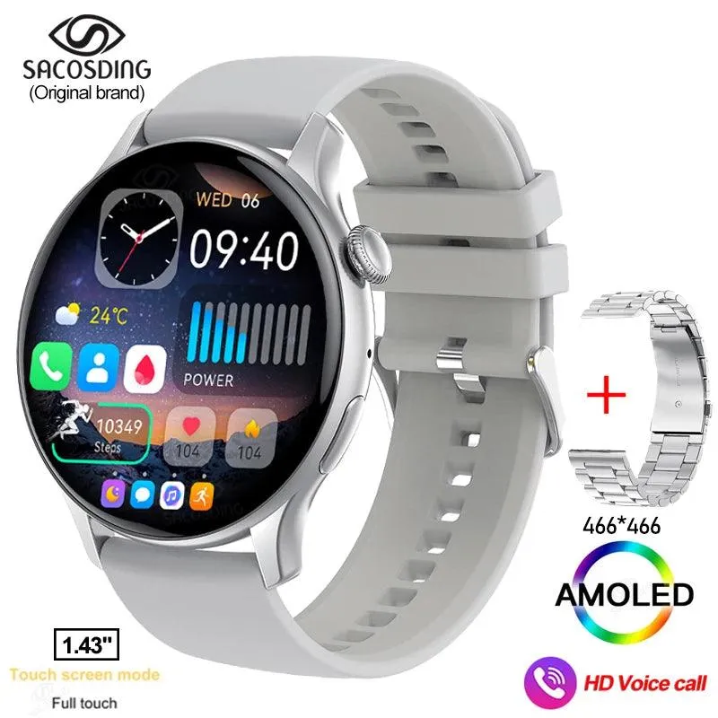 Chic Women's Bluetooth Smartwatch with Customizable AMOLED Screen and NFC Functionality