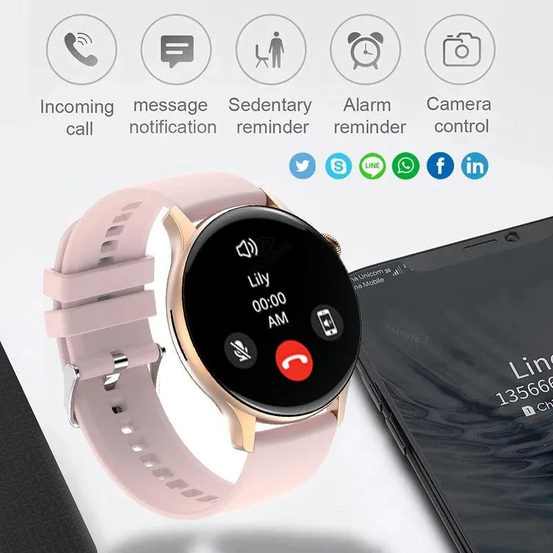 Chic Women's Bluetooth Smartwatch with Customizable AMOLED Screen and NFC Functionality