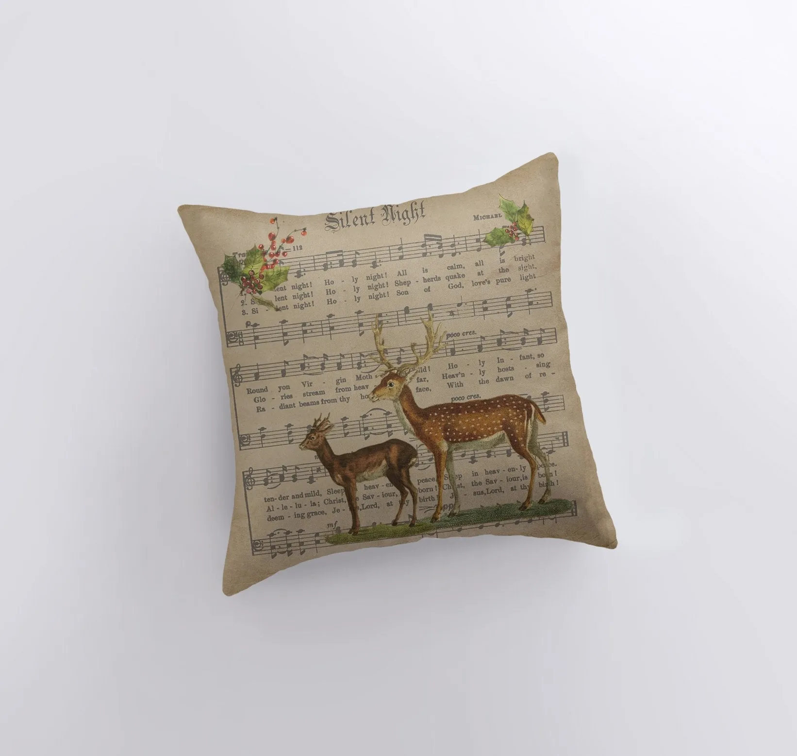 Christmas Decorations Rustic | Silent Night Pillows | Retro Christmas