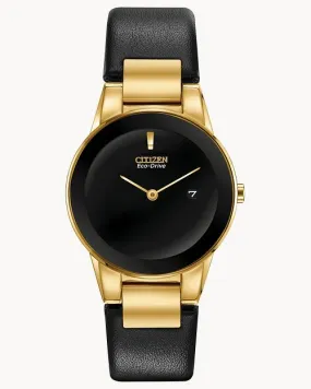 Citizen Axiom Ladies Eco-Drive Gold Black Dial Watch GA1052-04E