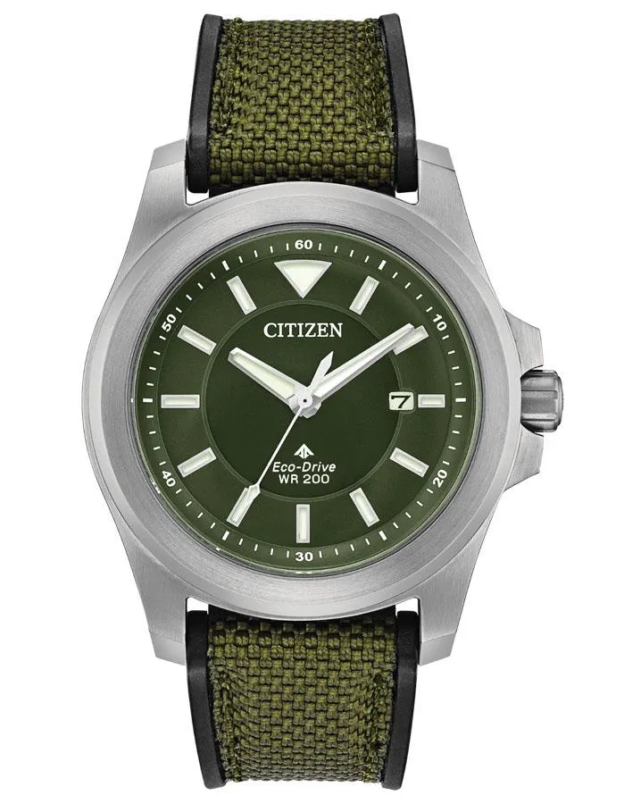 Citizen Mens Eco-Drive Promaster Dive Watch - Stainless - Luminova -Fabric Strap