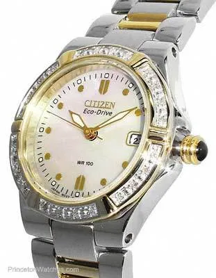 Citizen Riva Ladies' 24 Diamond Watch - Stainless & Gold - Mother of Pearl