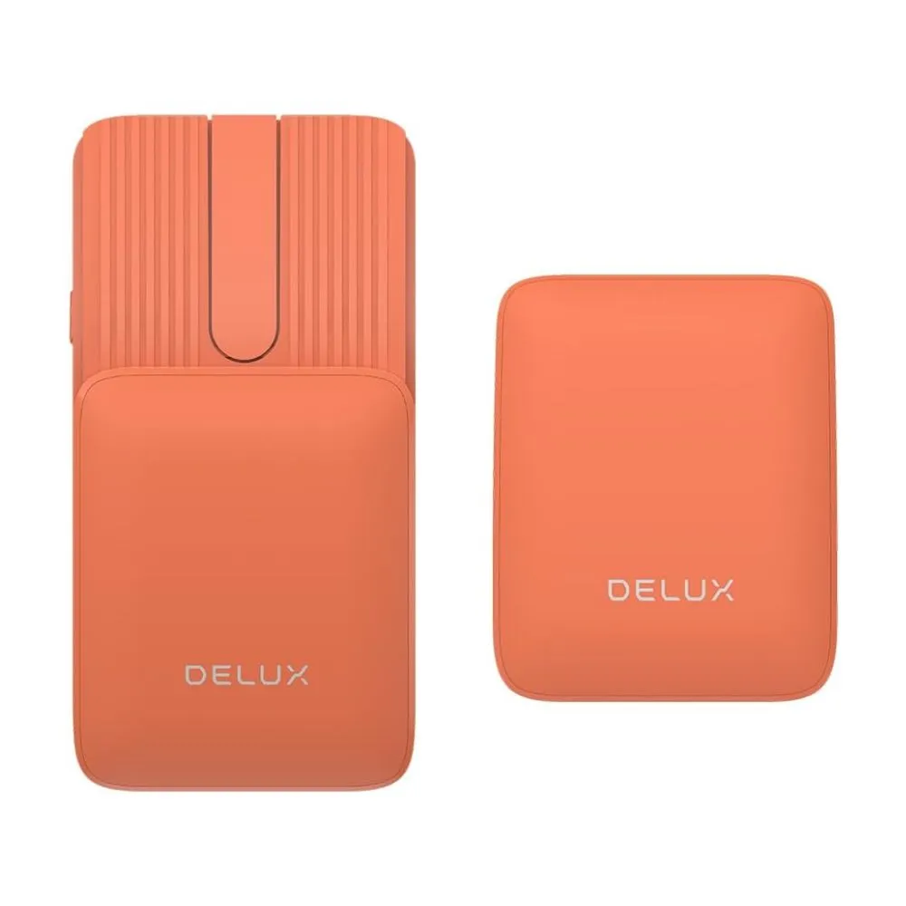 [CLEARANCE] Delux MF10 PRO Bluetooth Wireless Pocket Sliding Optical Mouse and Presenter with Up to 1600 DPI Resolution Sensor, Built-In Red Laser Pointer, and Rechargeable 40 Hour Battery for PC & Laptop Computers and Tablets