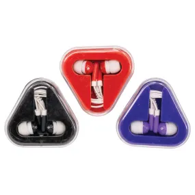 Colored Earbuds With Triangle Case