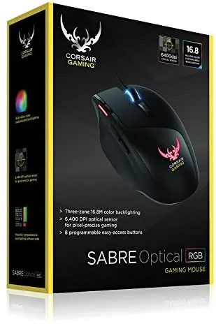 Corsair Mouse Sabre RGB Optical Gaming Mouse USB, 6400 dpi, Programmable Buttons