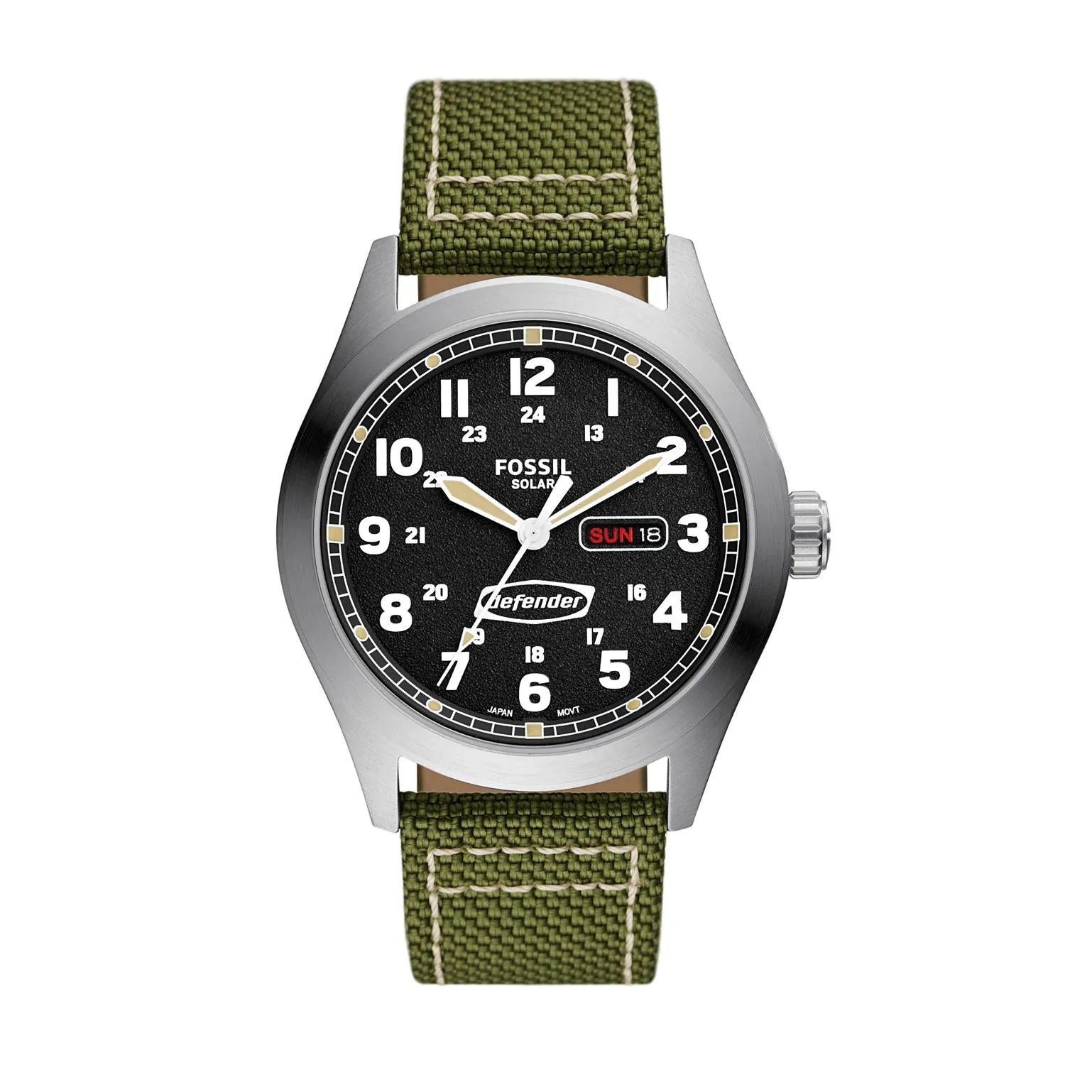 Defender Solar-Powered Olive Nylon Watch