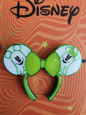 Disney Mickey and Minnie Mouse Ghost Headband Design Pin