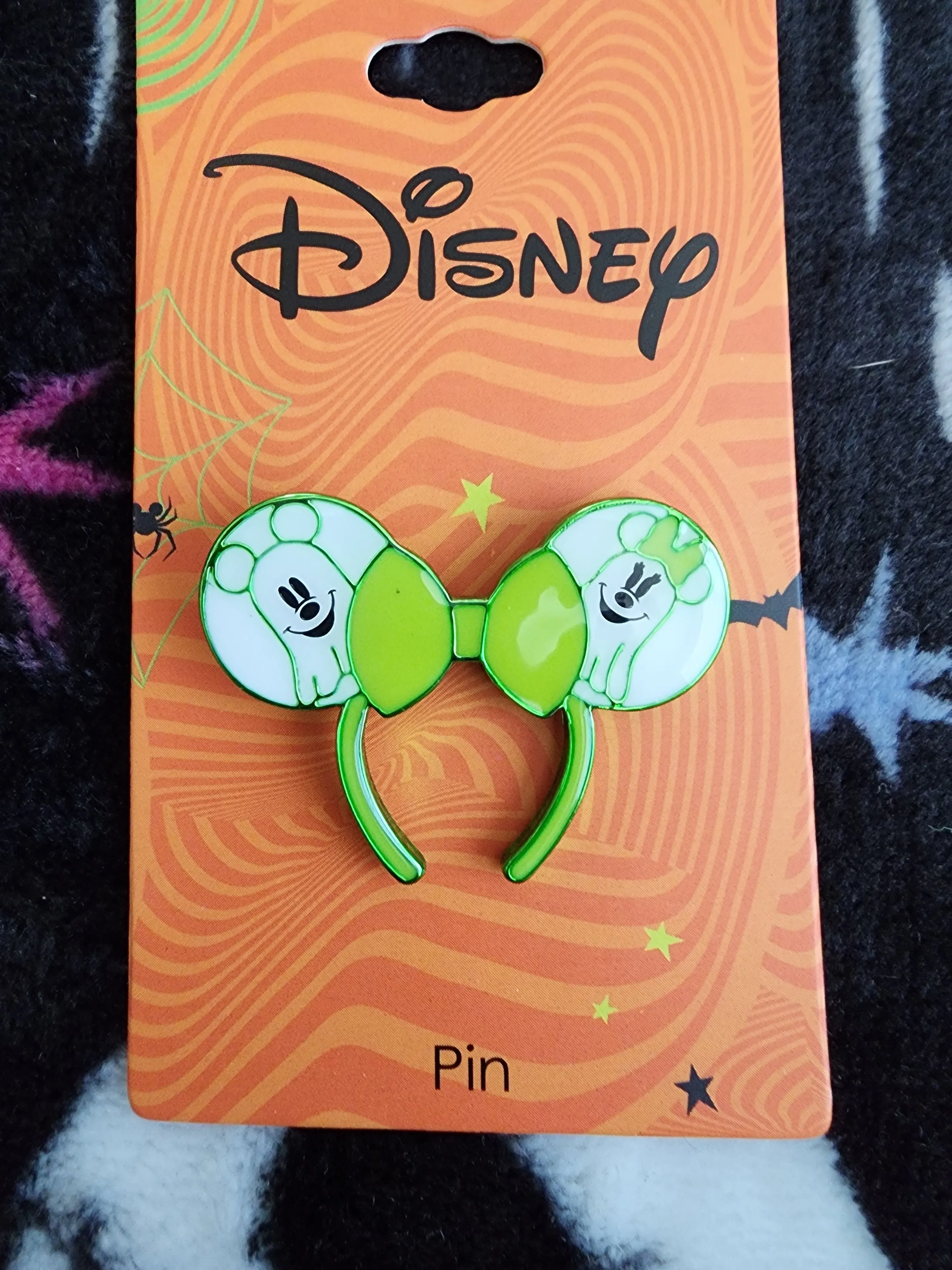 Disney Mickey and Minnie Mouse Ghost Headband Design Pin