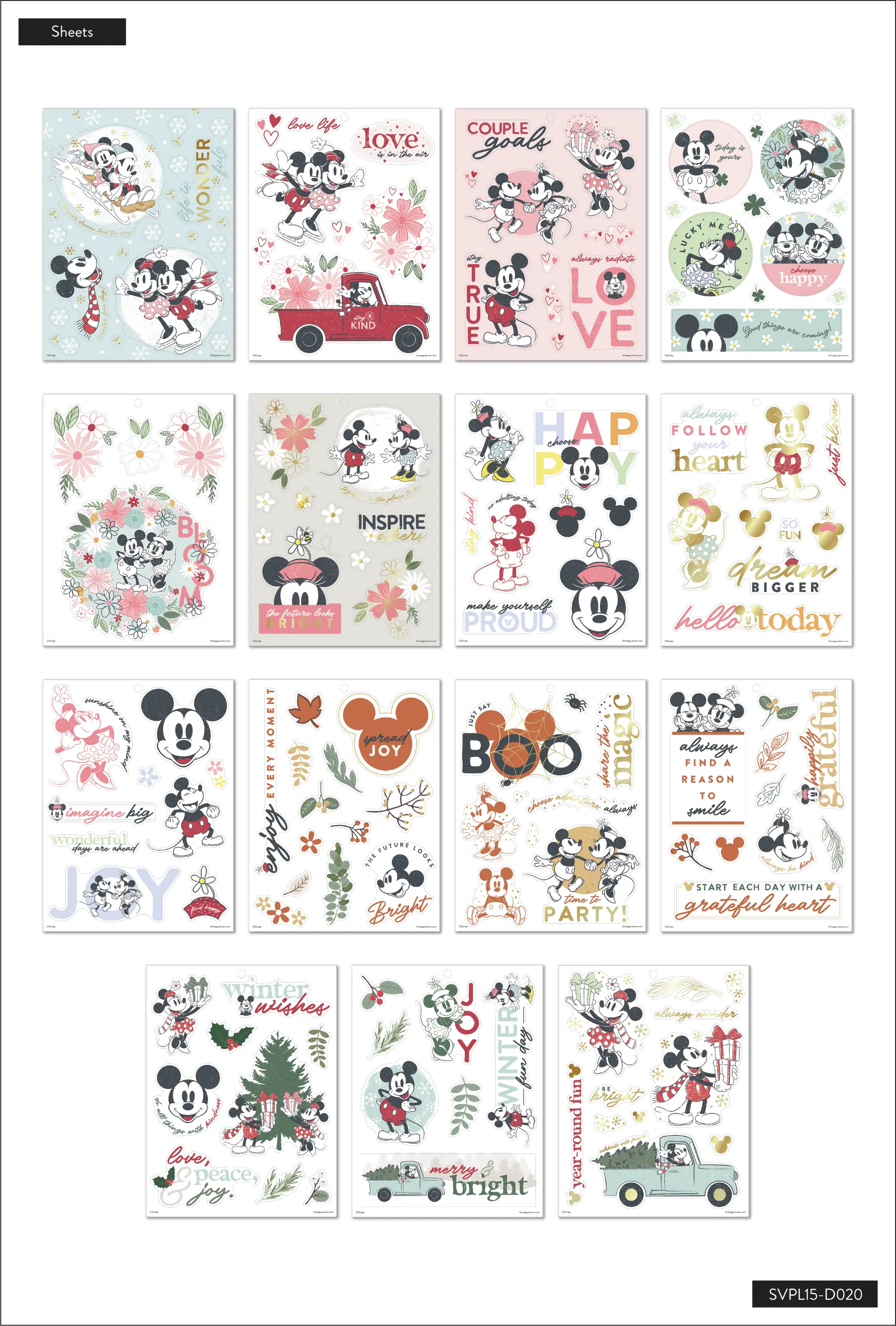 Disney© Mickey Mouse & Minnie Mouse Large Value Pack Stickers - Seasonal