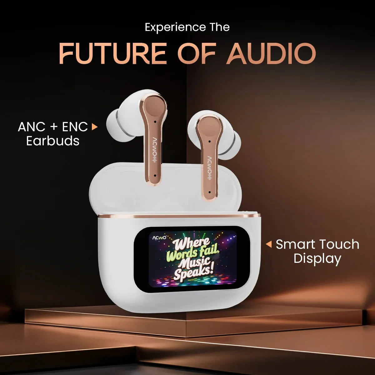 DwOTS Touch : Smart Touch Screen Display Earbuds