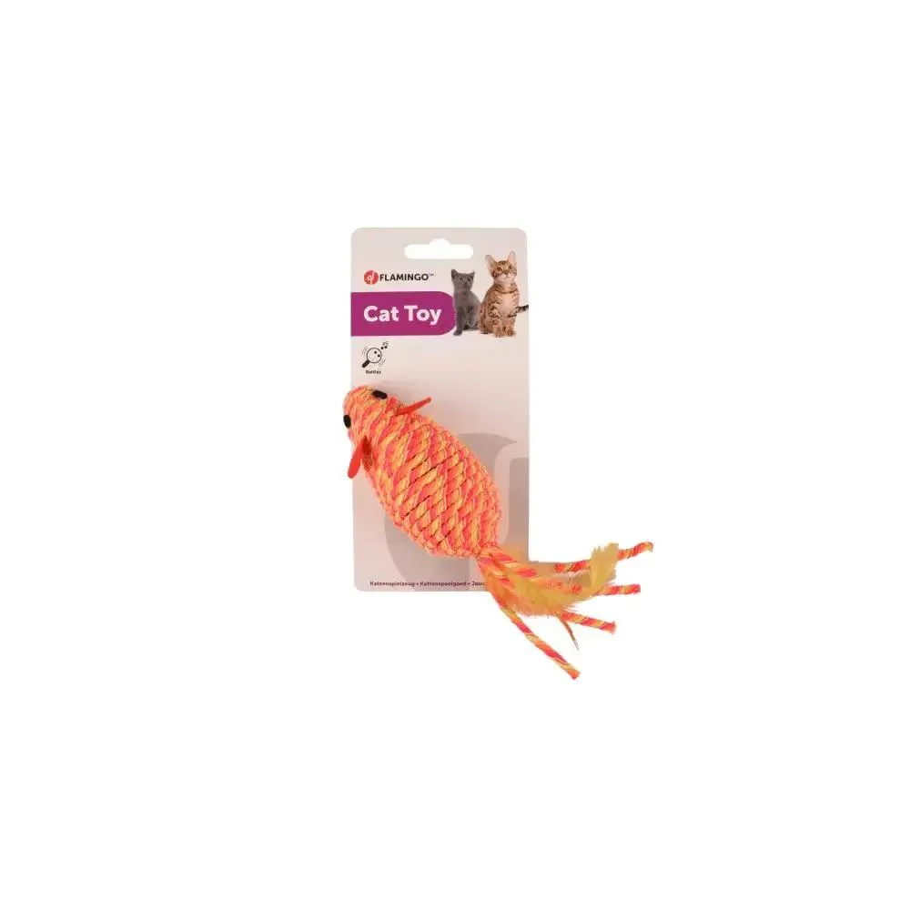 Flamingo Mouse Bibi Orange Cat Toy 21cm