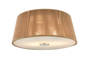 Flush Mount Fixture - Brushed Nickel - Frosted White Lens - 13in. Diameter - E26 Medium Base