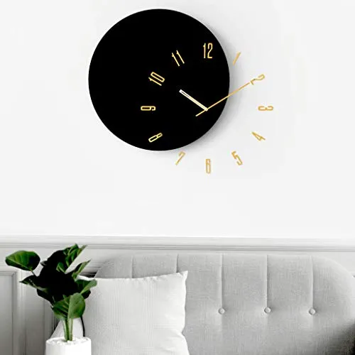 FOLA Modern Wall Clock Decoration Clock Silent Non Ticking Living Room 17.7 inch Bedroom Easy to Read Classroom Clock (Size : White Wood Pointer)