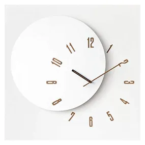 FOLA Modern Wall Clock Decoration Clock Silent Non Ticking Living Room 17.7 inch Bedroom Easy to Read Classroom Clock (Size : White Wood Pointer)