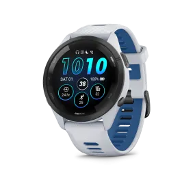 Forerunner® 265 (Black Bezel with Whitestone Case and Whitestone/Tidal Blue Silicone Band)