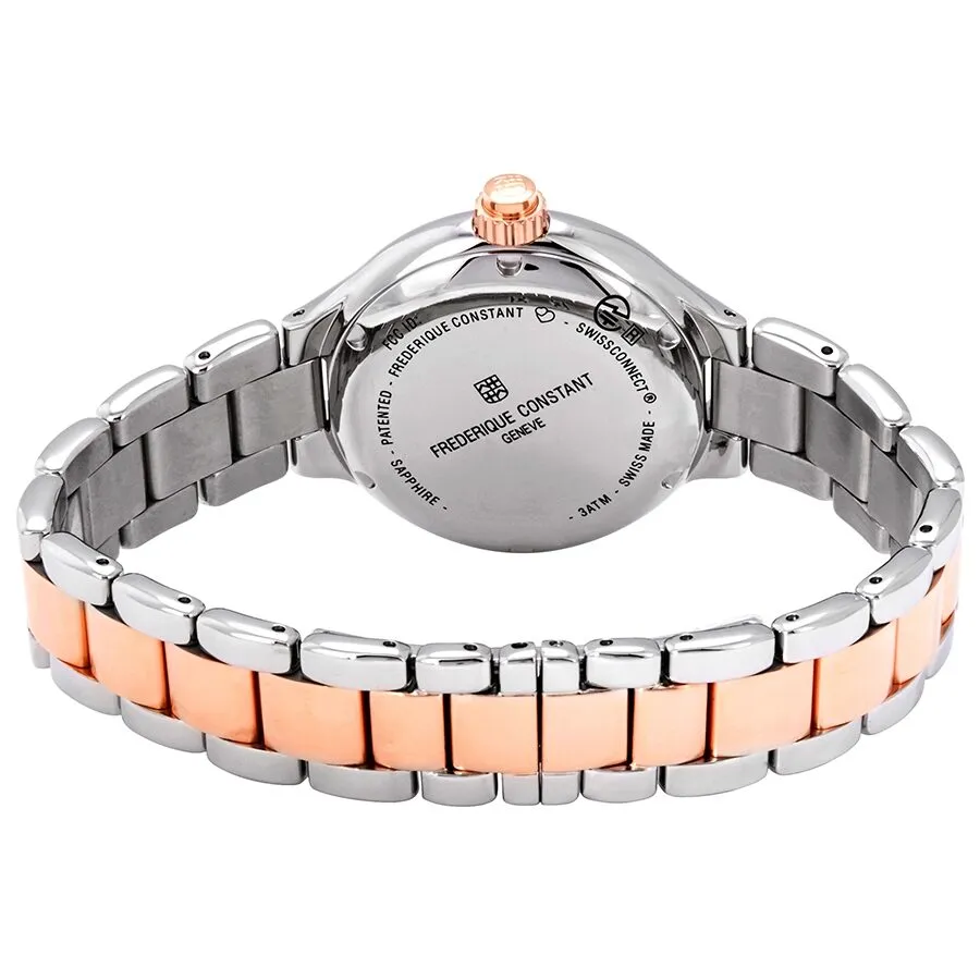 Frederique Constant Silver Mother of Pearl Dial Ladies Steel and 18k Rose Gold Horological Smartwatch FC-281WHD3ERD2B