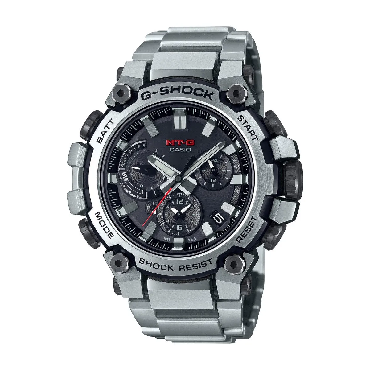 G-Shock MT-G Connected 51MM Solar Powered Stainless Steel Watch. MTGB3000D-1A. Comes with Free G-Shock Organizer Bag.