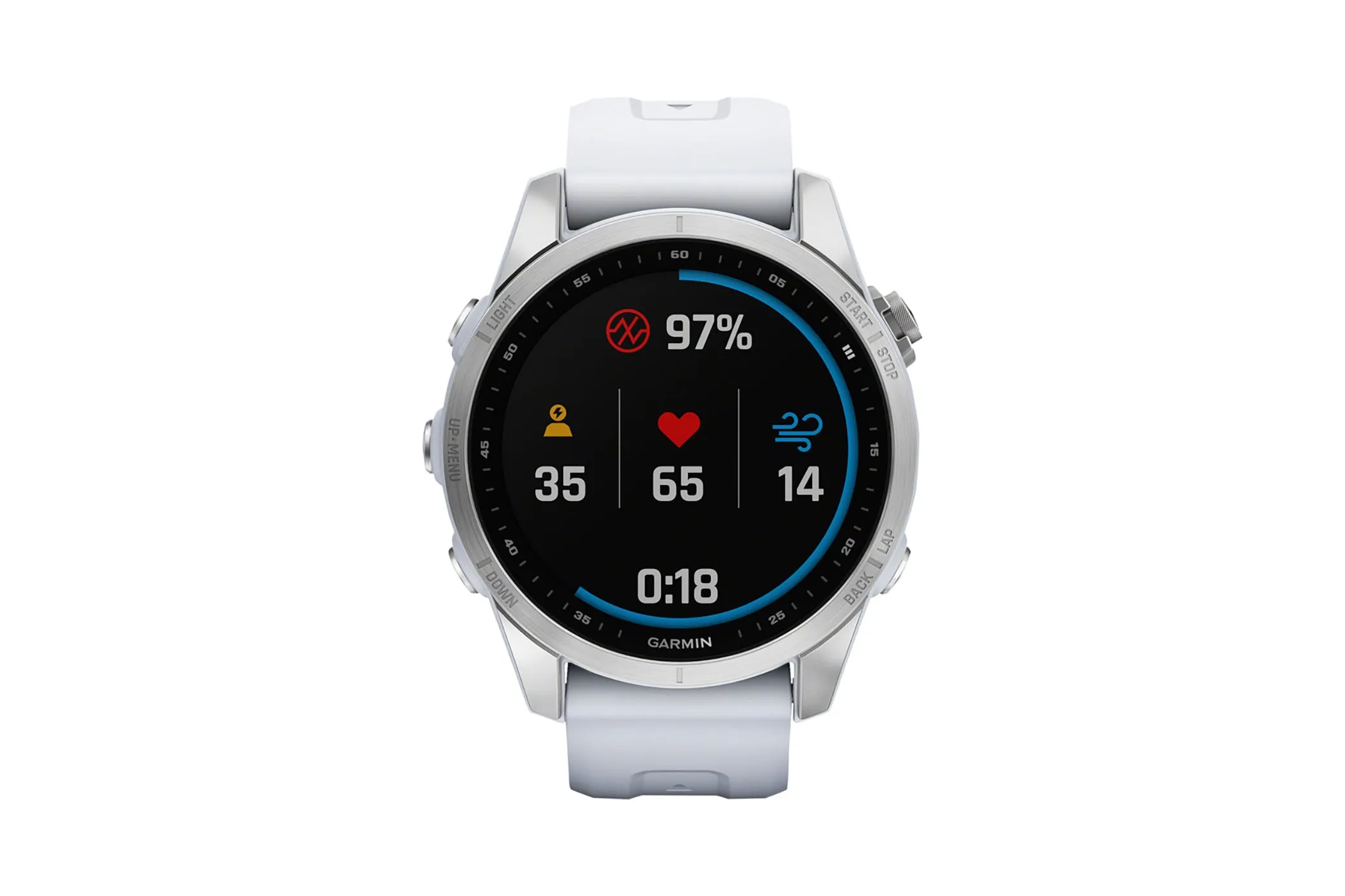 Garmin Fenix 7S Smartwatch Stainless Steel Whitestone Band