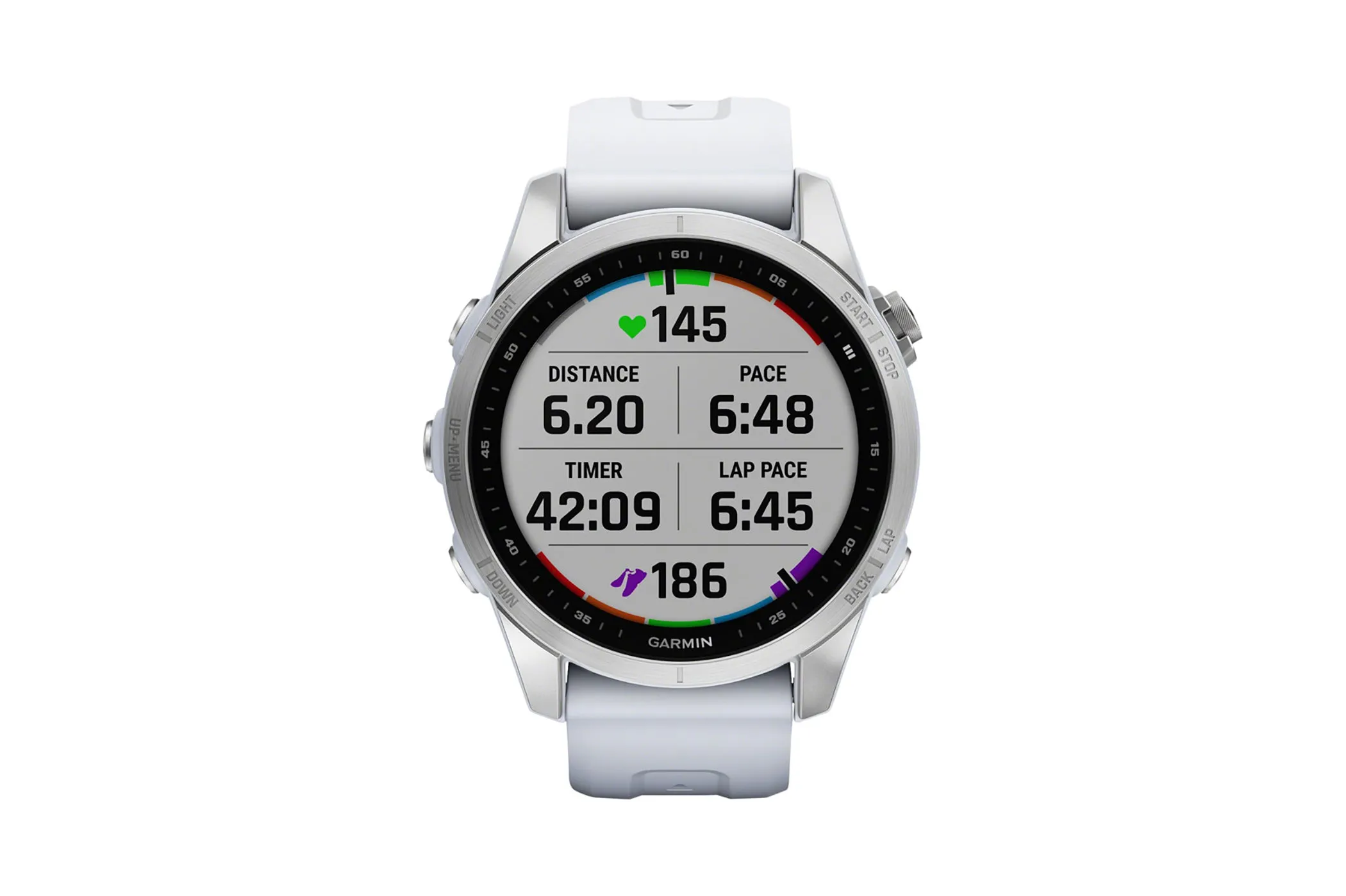 Garmin Fenix 7S Smartwatch Stainless Steel Whitestone Band