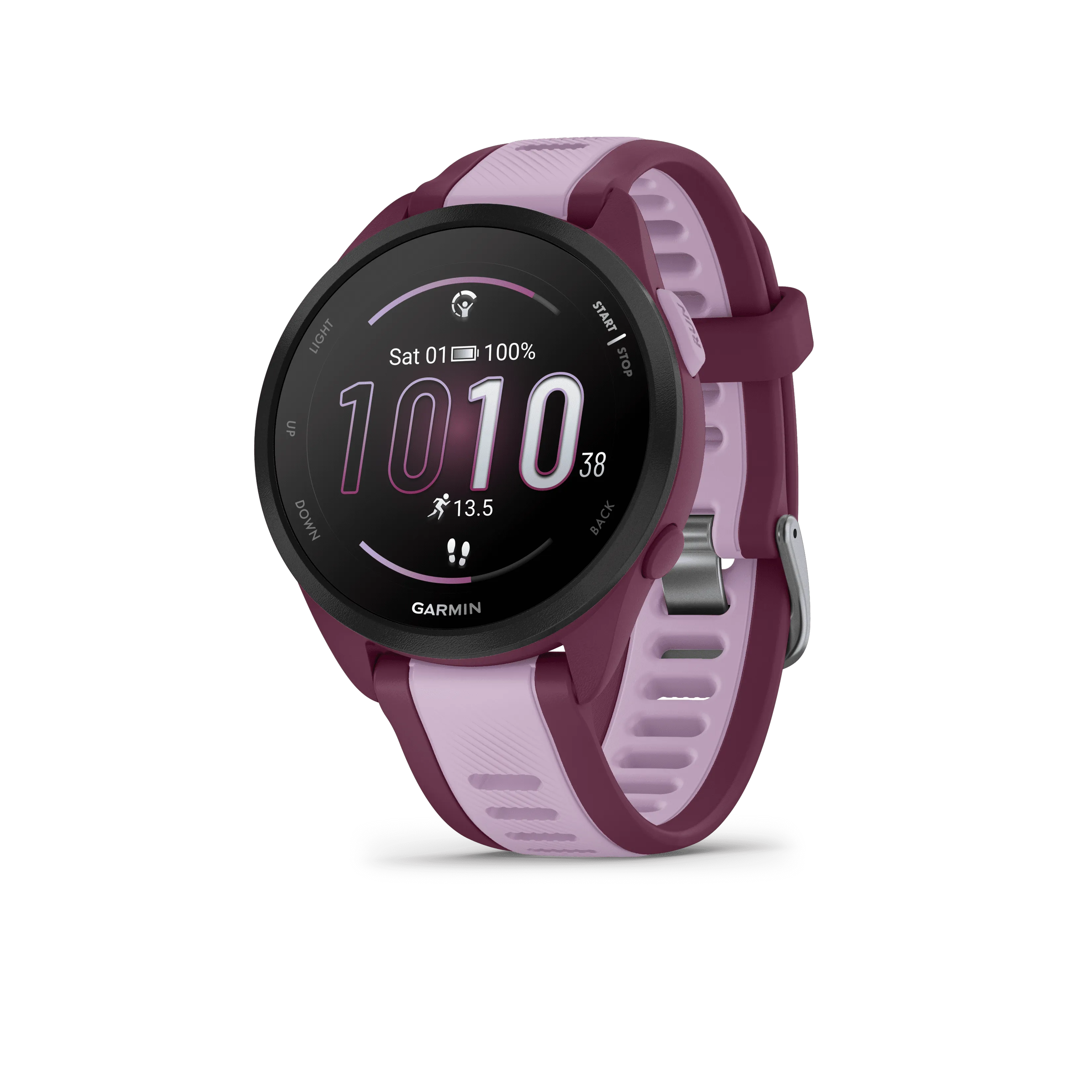 Garmin Forerunner 165 Music, Running Smartwatch, Colorful AMOLED Display, Training Metrics and Recovery Insights, Music on Your Wrist, Berry