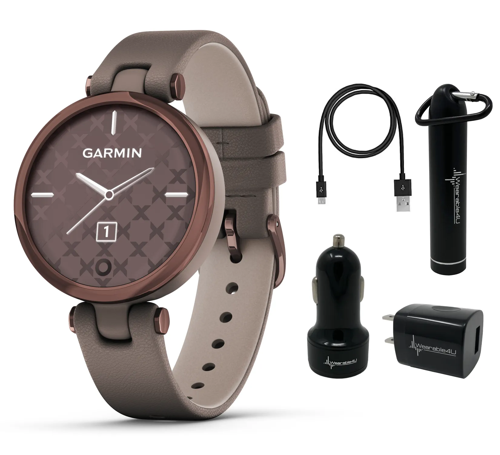 Garmin Lily Women’s Fitness Sport Smartwatch with Wearable4U Bundle