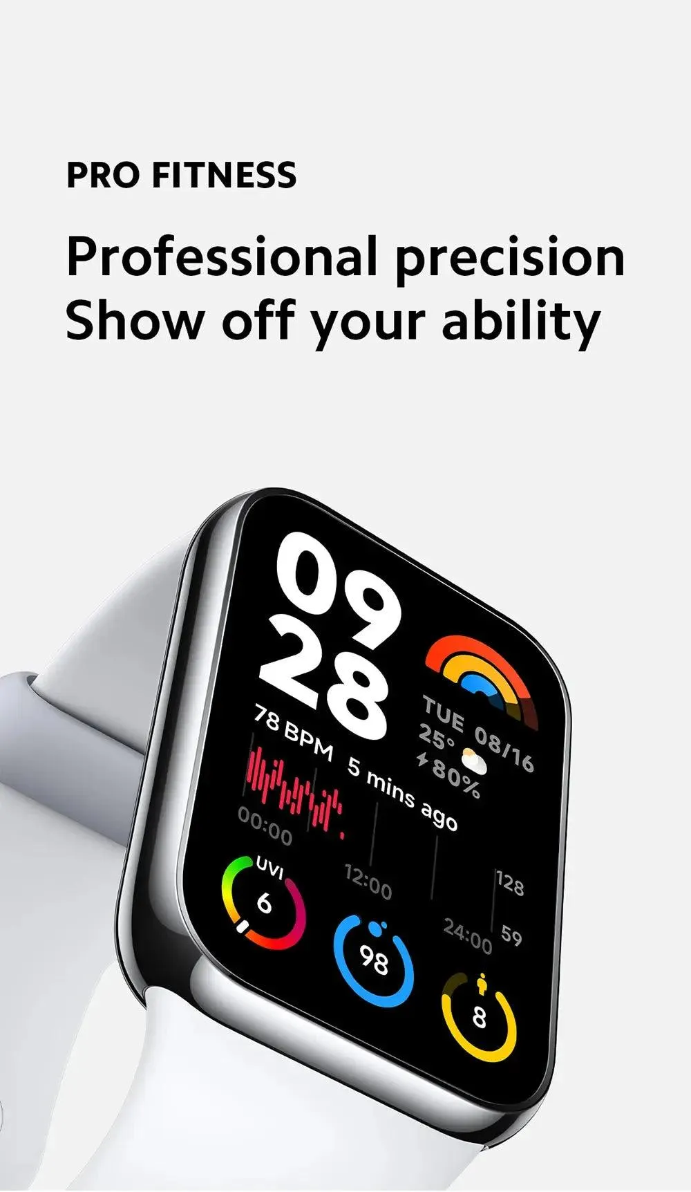 Global Version Xiaomi Smart Band 8 Pro AMOLED Display Large Capacity