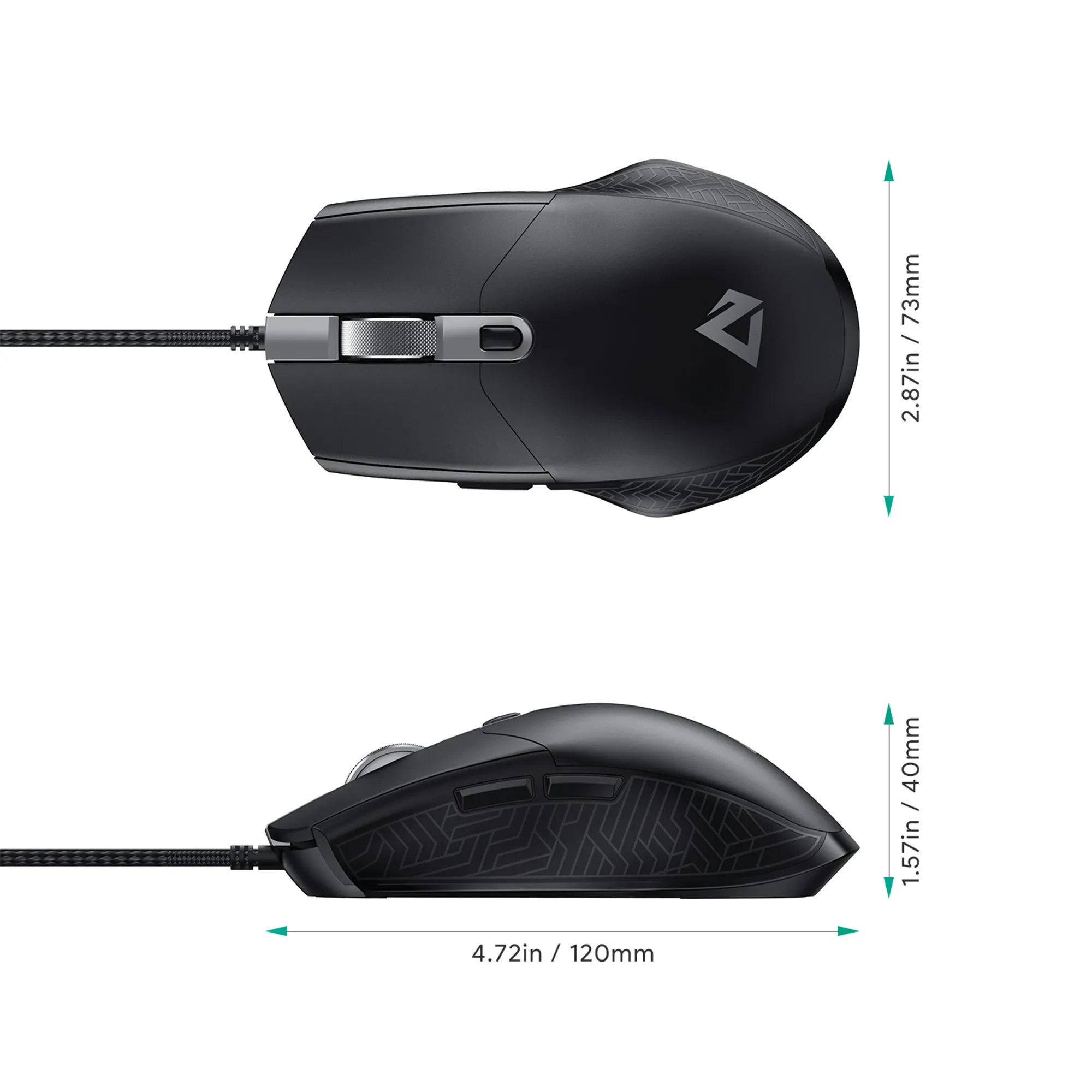 GM-F3 RGB Wired Gaming Mouse with 7200 DPI Optical Sensor, 6 Programmable Buttons, Lightweight Design, and Macros