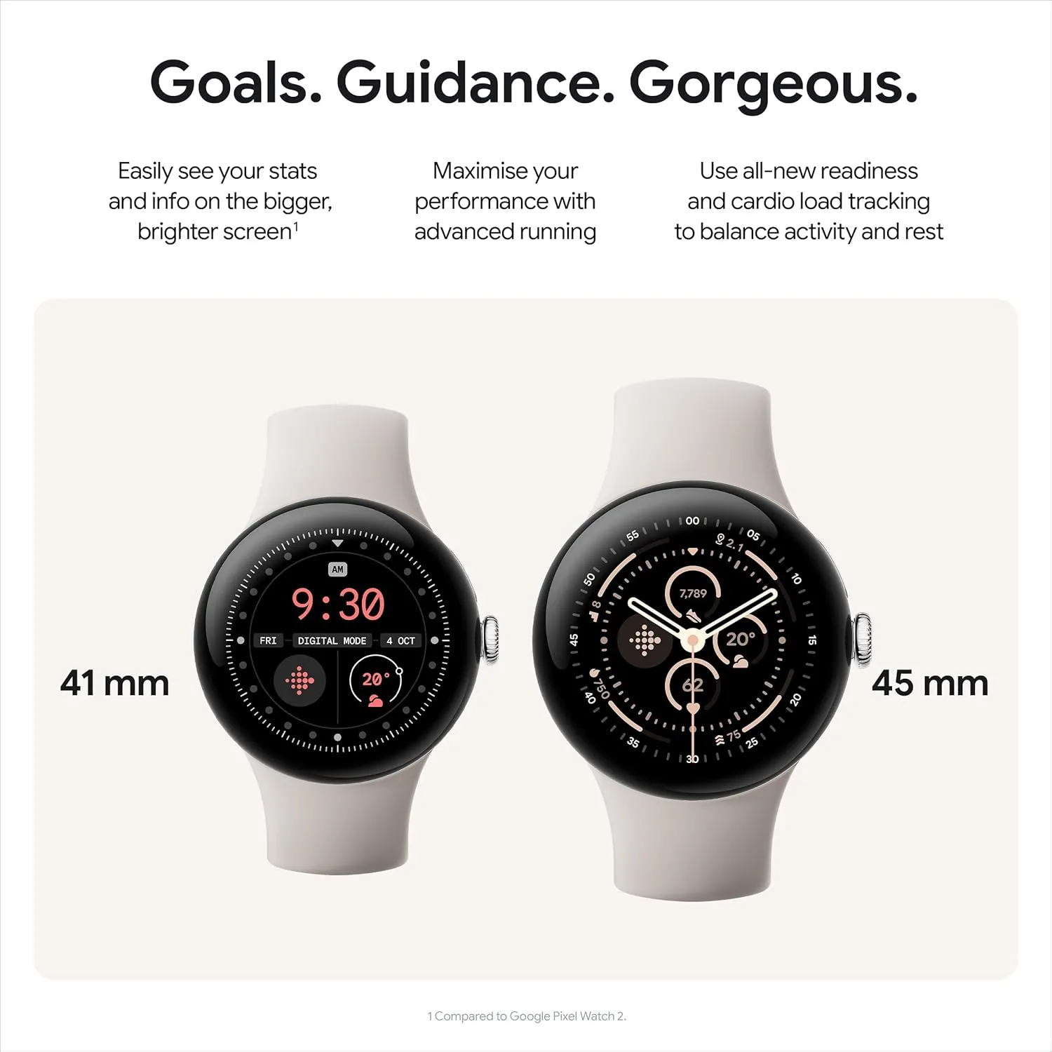 Google Pixel Watch 3 (45mm, LTE) – Heart Rate Tracking, Advanced Fitness Insights, Matte Hazel Aluminum Case with Hazel Band