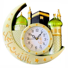 Gorvinu Crafts Islamic Quartz Wall Clock Decorative Classic Masjid Style Clock for Home Office Wall Decor (Multi)