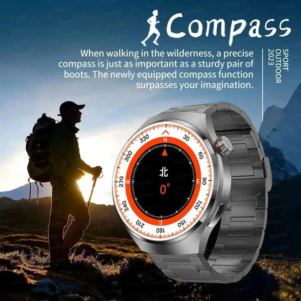 GT4 Pro GPS NFC Smart Watch Men AMOLED Screen IP68 Waterproof 2024