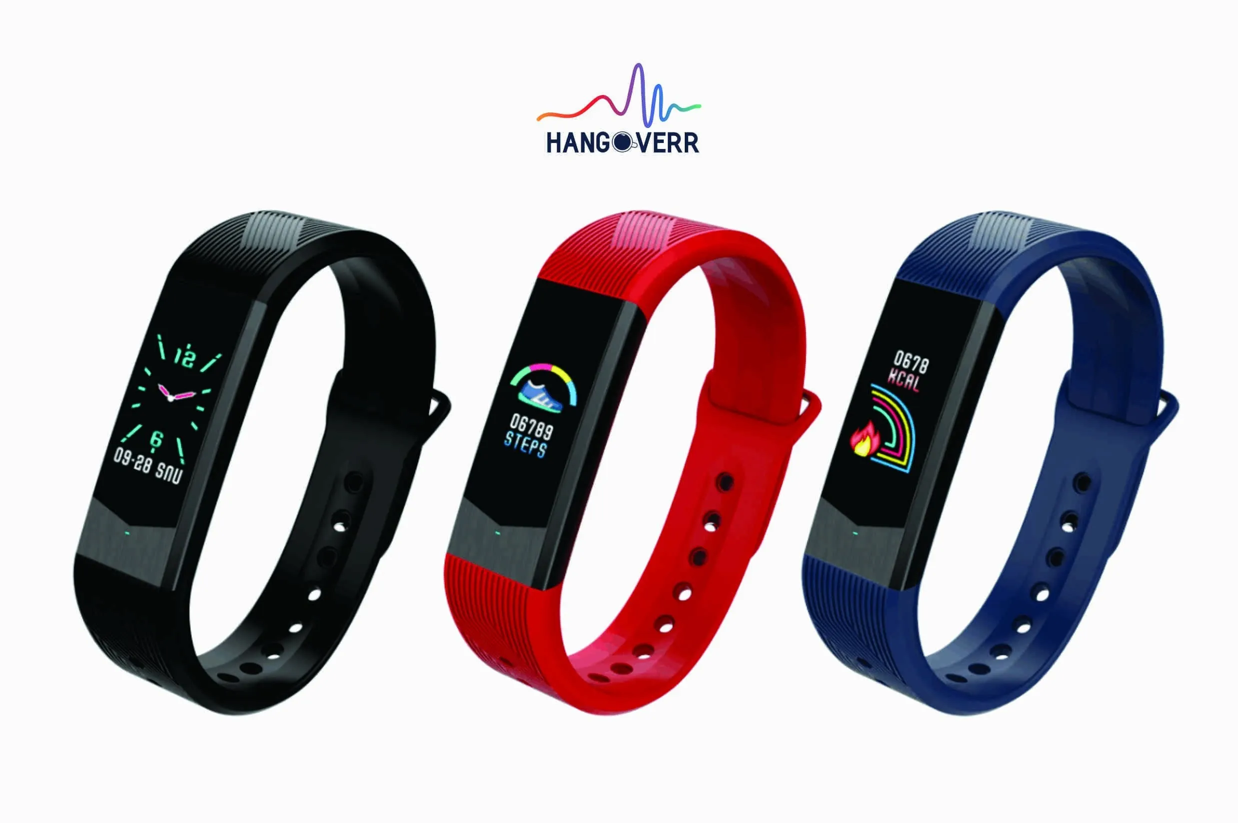 Hangoverr Power Beat Plus Water Resistant Fitness Activity, Functions Heart Rate and Blood Pressure Smart Tracker Band (Blue)