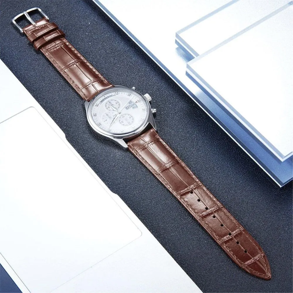 Haylou Solar LS05 / Xiaomi Mi Watch Color crocodile pattern leather watch strap - Brown