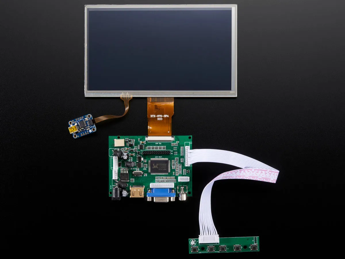 HDMI 4 Pi: 7\" Display w/Touchscreen 1024x600- HDMI/VGA/NTSC/PAL"