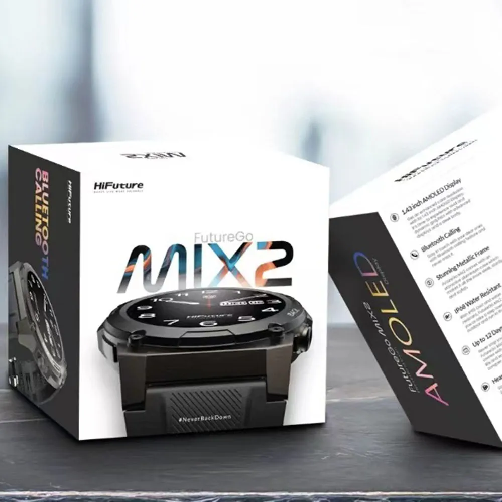 HiFuture FutureGo Mix2 AMOLED Smartwatch (Raven Black)