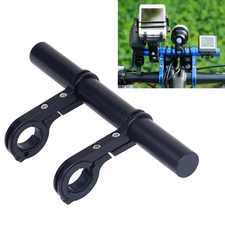 HLD-208 Mountainous Bicycle Aluminium Alloy Handlebar Extension Frame Flashlight Bracket (Black)