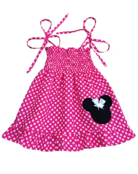 Hot Pink Minnie Mouse Smocked Dress