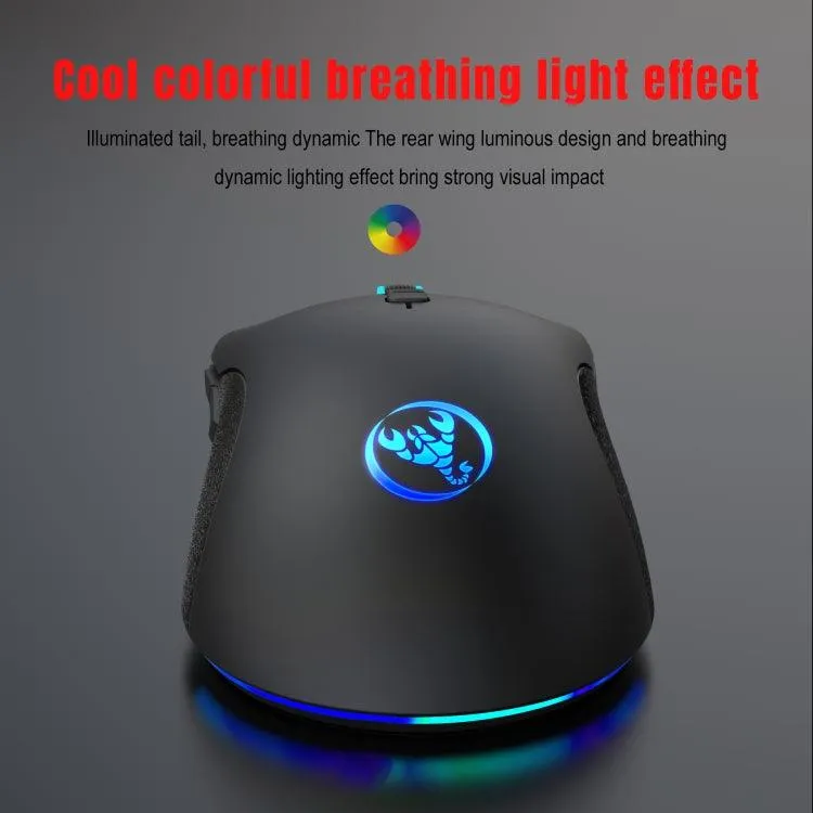 HXSJ A883 RGB Mechanical Gaming Mouse with 7 Programmable Keys and 6400 DPI