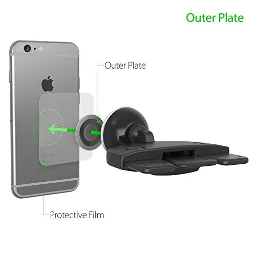 iOttie ITap Magnetic CD Slot Premium Car Mount Holder for IPhone X 8/8s 7 7 Plus 6s Plus 6s 6 SE Samsung Galaxy S9 Plus S9 Plus S8 Edge S7 S6 Note 8 5