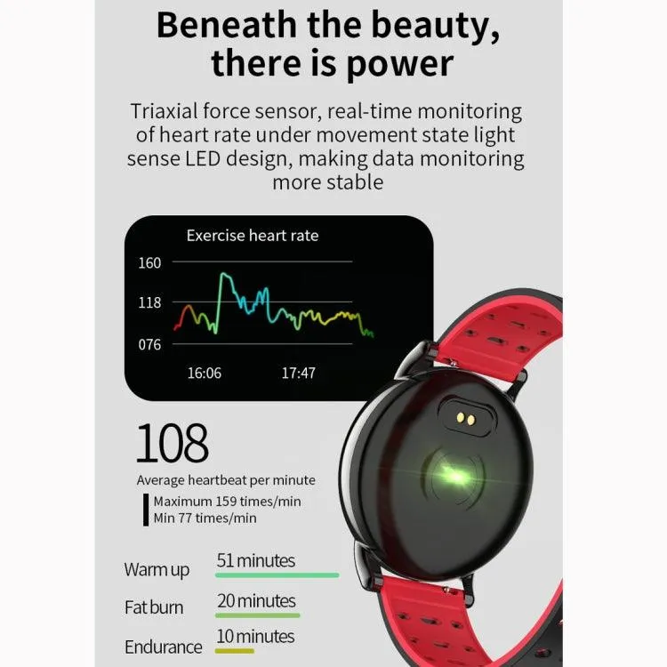 IP67 Waterproof Smart Watch with 1.08-Inch IPS Color Screen, Heart Rate and Blood Oxygen Monitoring, Sleep Tracking, and Message Notifications