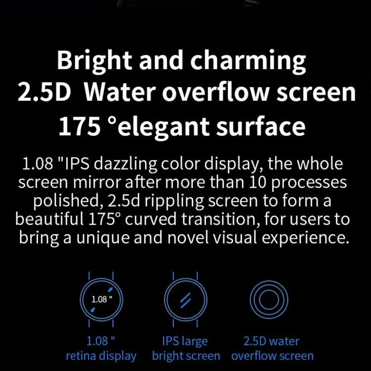 IP67 Waterproof Smart Watch with 1.08-Inch IPS Color Screen, Heart Rate and Blood Oxygen Monitoring, Sleep Tracking, and Message Notifications