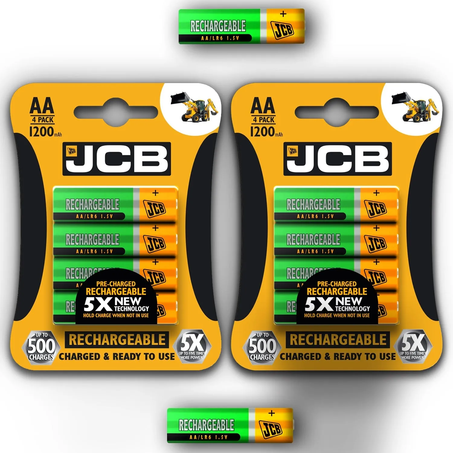 JCB Battery NiMH Pre Charged AA AAA 900mAh 1200mAh 2400mAh