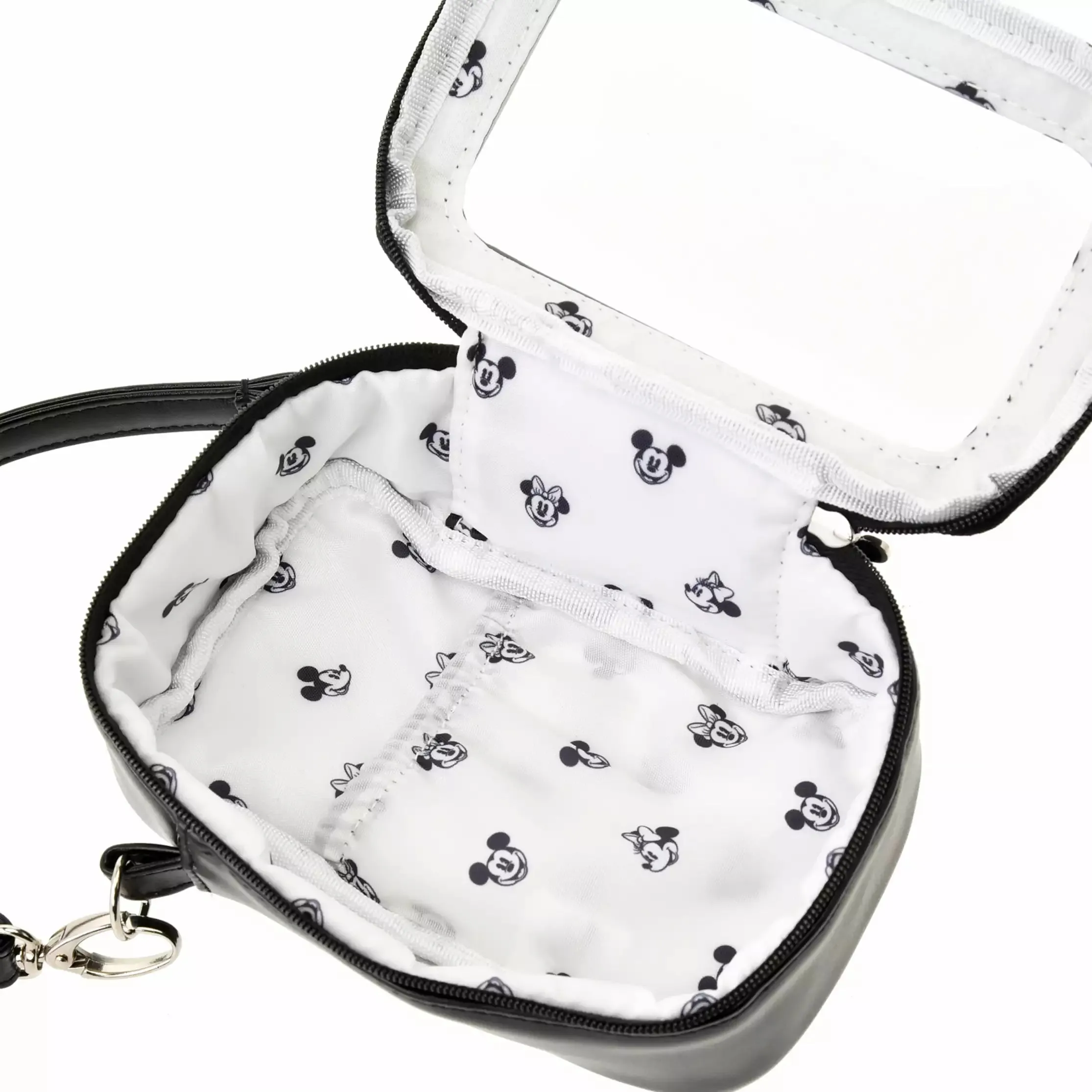 JDS - Health＆Beauty Tool x Mickey & Minnie Mouse Black "Clear Window" Pouch with Strap (Release Date: Feb 6)