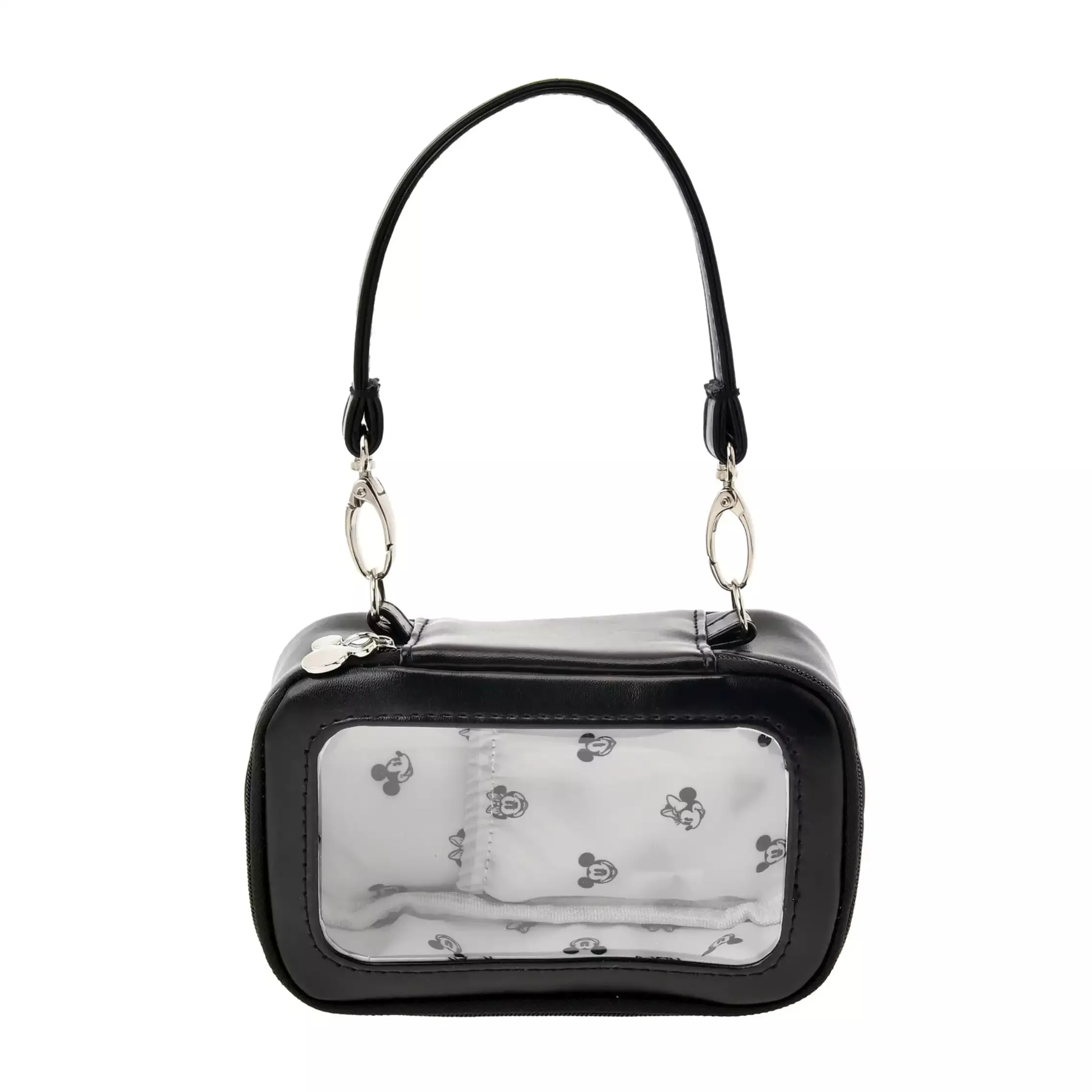 JDS - Health＆Beauty Tool x Mickey & Minnie Mouse Black "Clear Window" Pouch with Strap (Release Date: Feb 6)