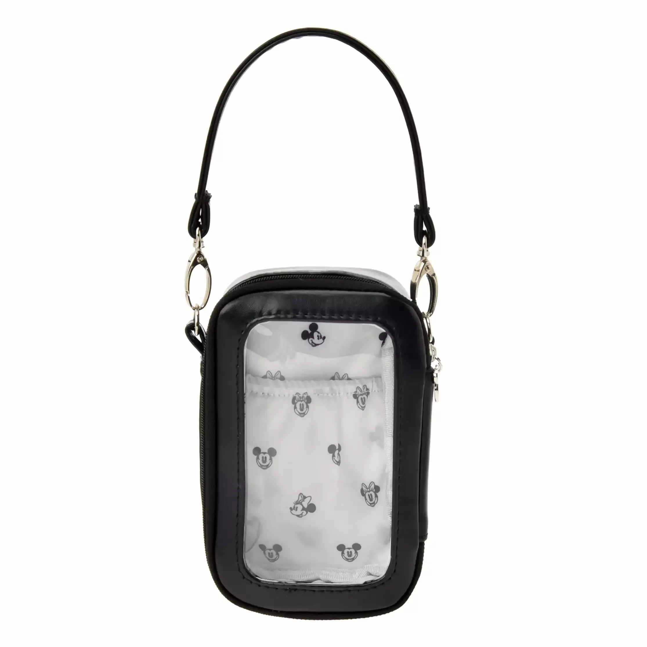 JDS - Health＆Beauty Tool x Mickey & Minnie Mouse Black "Clear Window" Pouch with Strap (Release Date: Feb 6)