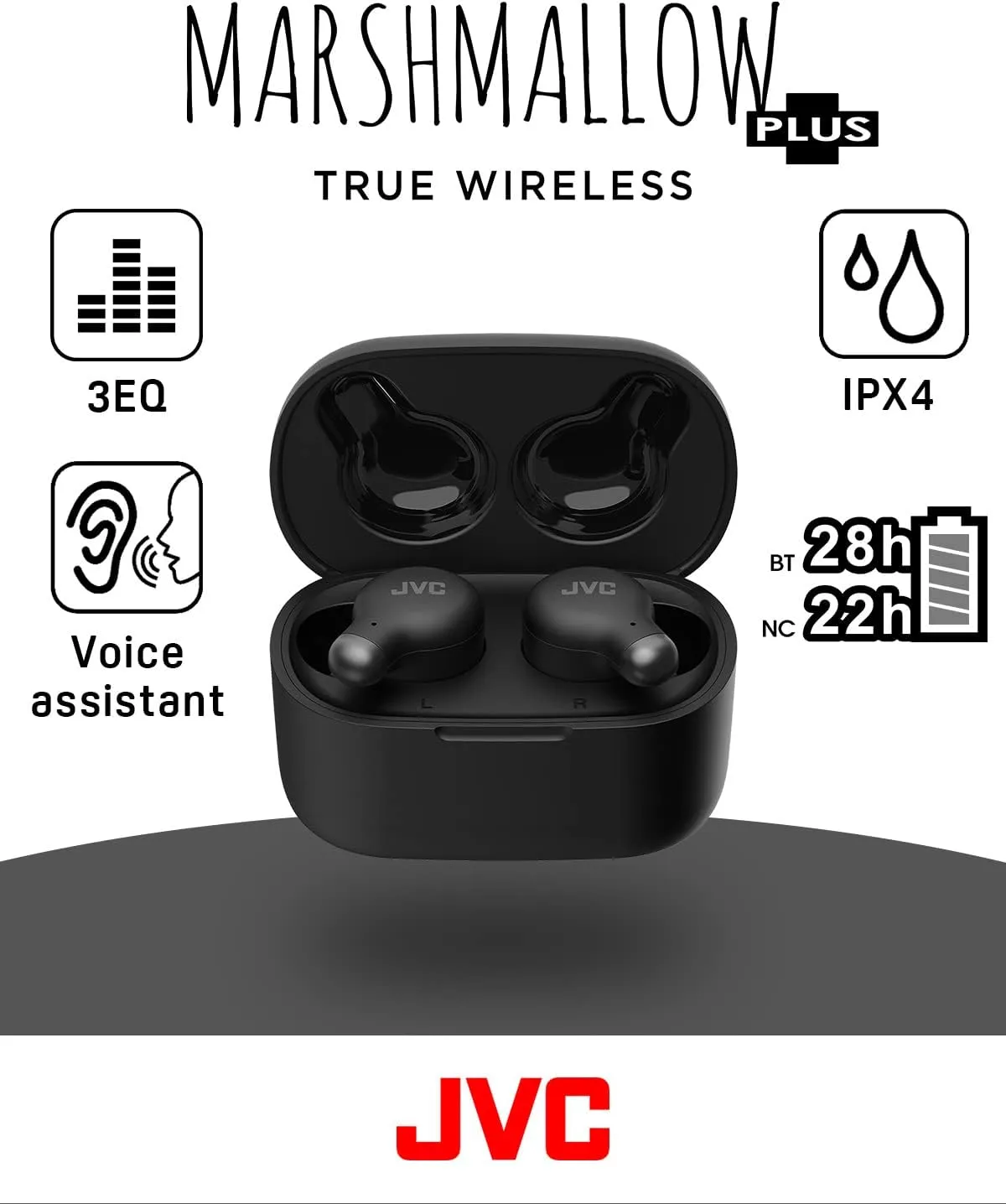 JVC Marshmallow True Wireless Noise Cancelling Earbuds