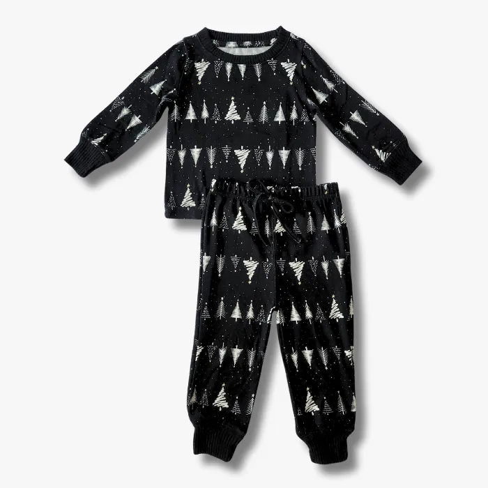 Kids' Unisex Jogger Pajama Set - Silent Night Tree