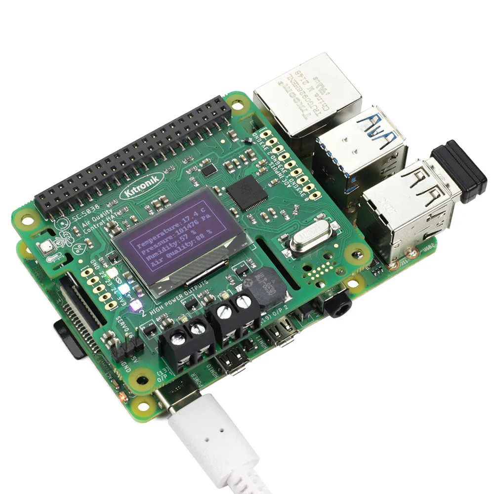 Kitronik Air Quality and Environmental Control HAT for Raspberry Pi